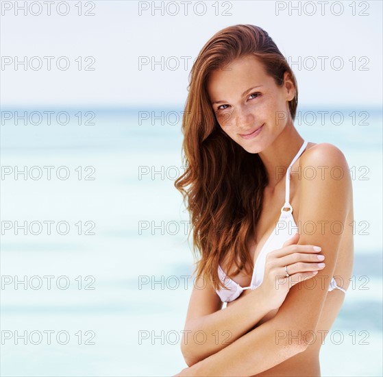 Portrait of young woman in bikini