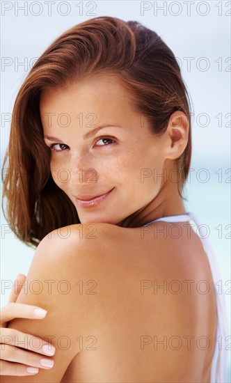 Portrait of young woman in bikini