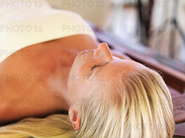 Woman relaxing in spa