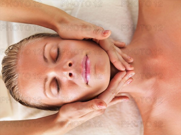 Woman relaxing in spa