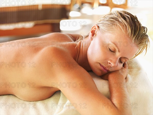 Woman relaxing in spa