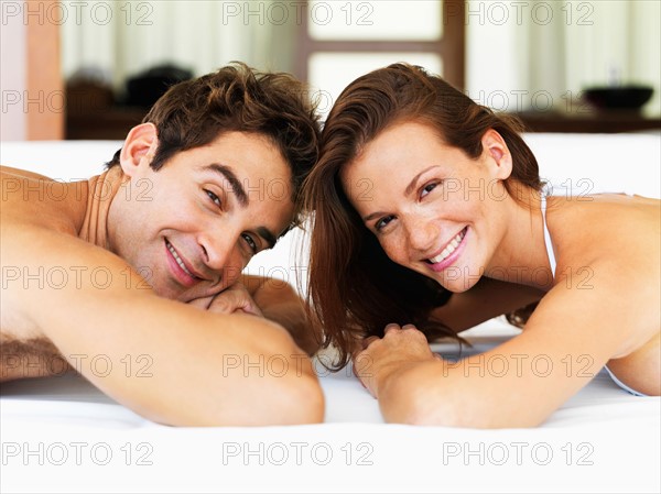 Couple relaxing in spa