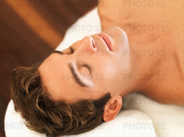 Man relaxing in spa