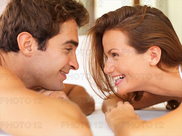 Couple relaxing in spa