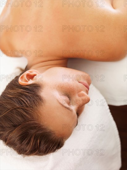 Woman relaxing in spa