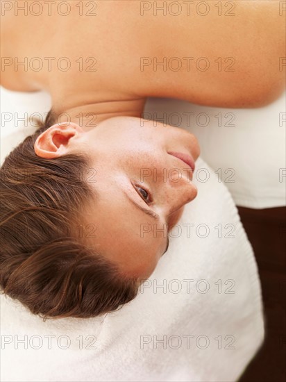 Woman relaxing in spa