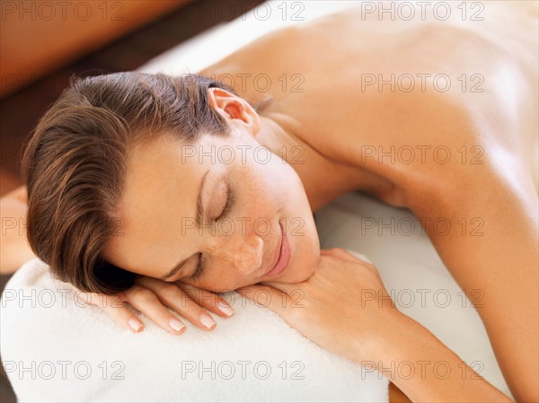 Woman relaxing in spa