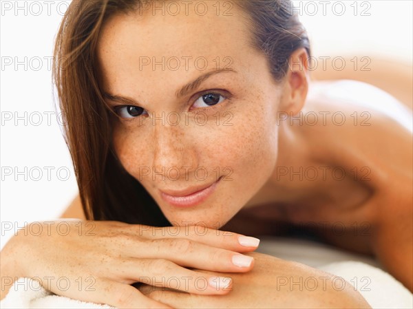 Woman relaxing in spa