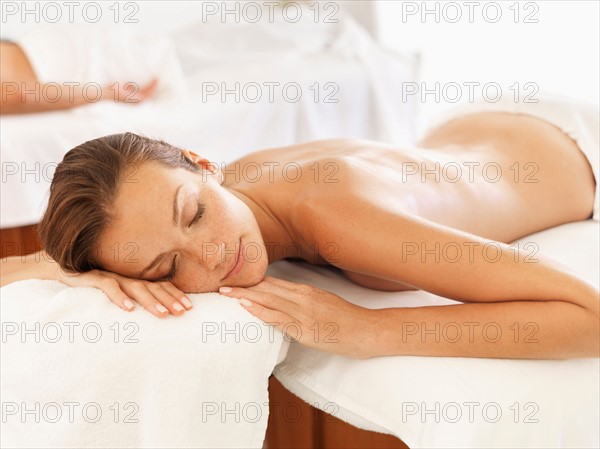 Woman relaxing in spa