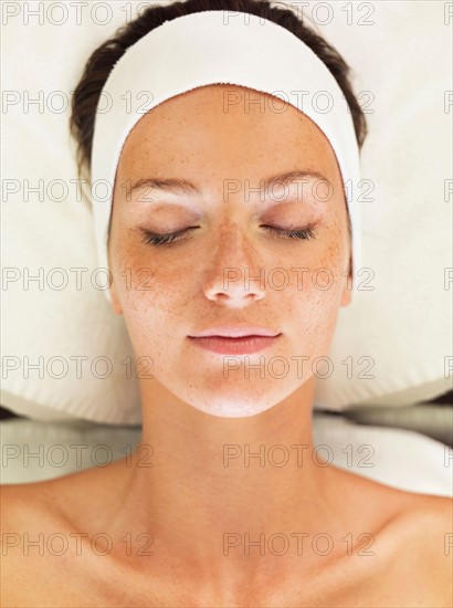 Woman relaxing in spa