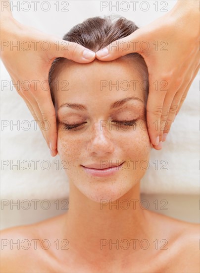 Woman relaxing in spa