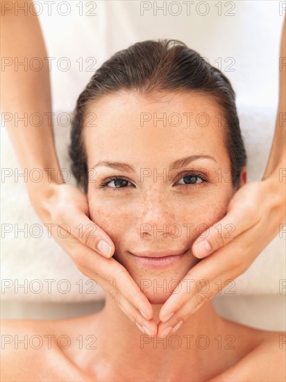 Woman relaxing in spa