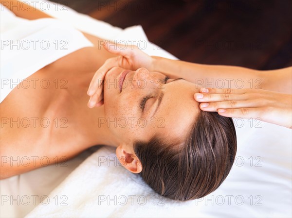 Woman relaxing in spa