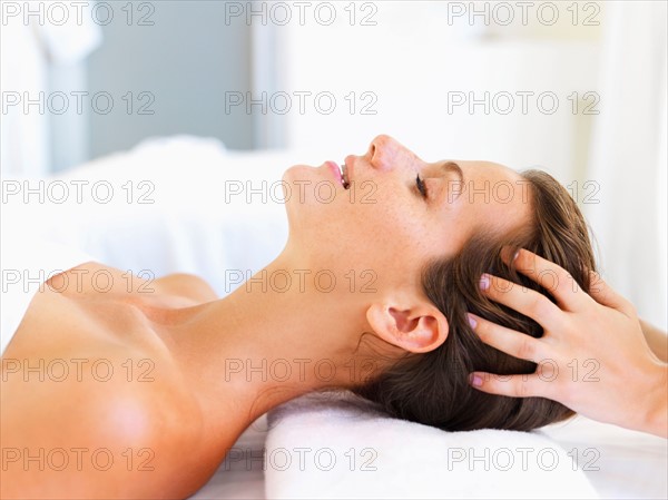 Woman relaxing in spa