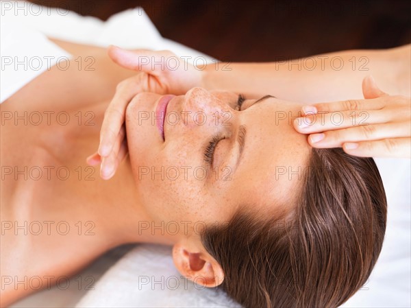 Woman relaxing in spa