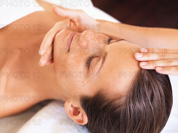 Woman relaxing in spa