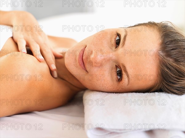 Woman relaxing in spa