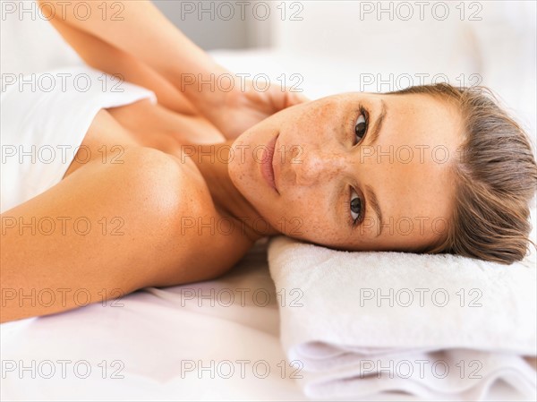 Woman relaxing in spa