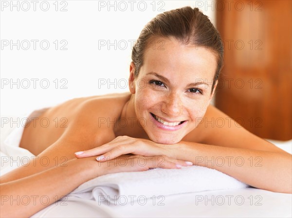 Woman relaxing in spa