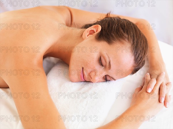 Woman relaxing in spa