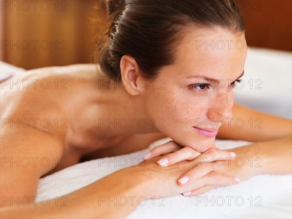 Woman relaxing in spa