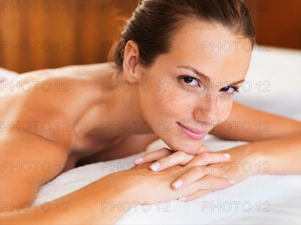 Woman relaxing in spa