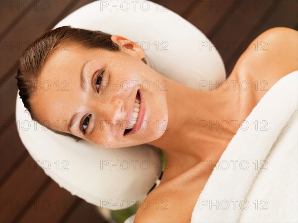 Woman relaxing in spa