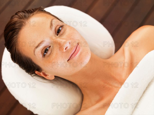 Woman relaxing in spa