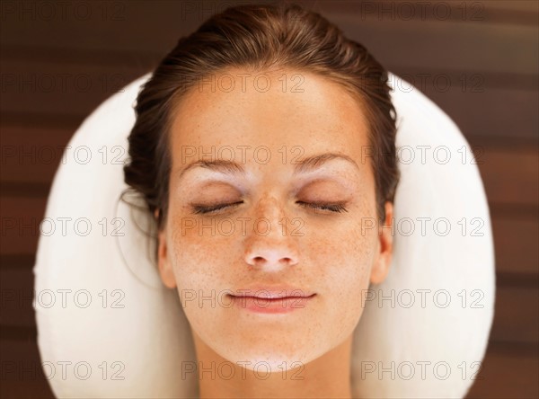 Woman relaxing in spa