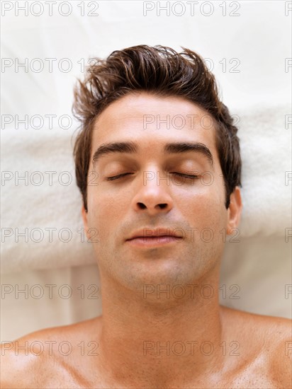 Man relaxing in spa