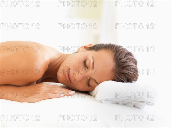 Woman relaxing in spa