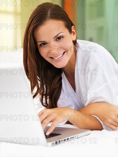 Woman using laptop