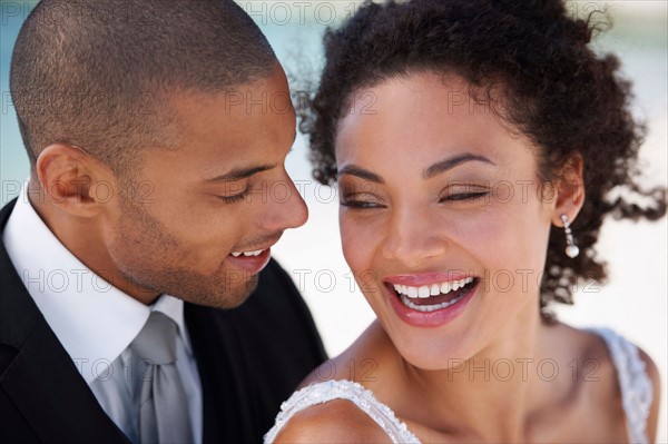 Portrait of newlywed couple