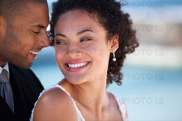 Portrait of newlywed couple