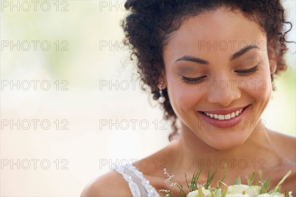 Portrait of bride with bouquet