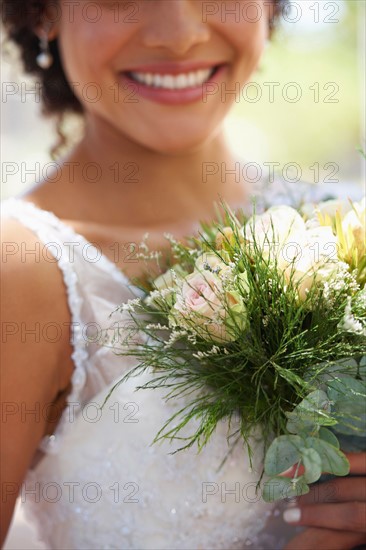 Portrait of bride with bouquet