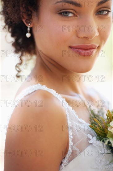 Portrait of bride with bouquet