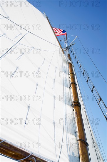 American flag on mast