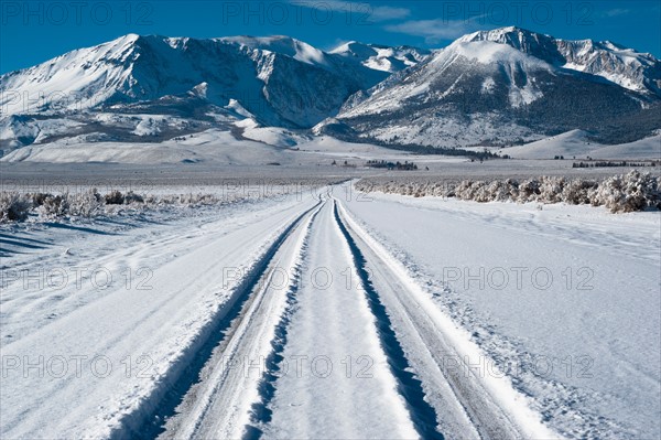 Tyre track on snow