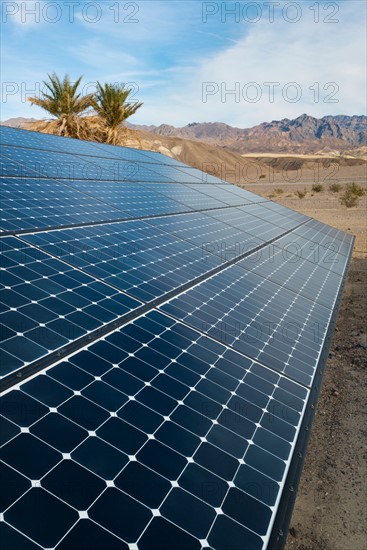 Solar panels on desert