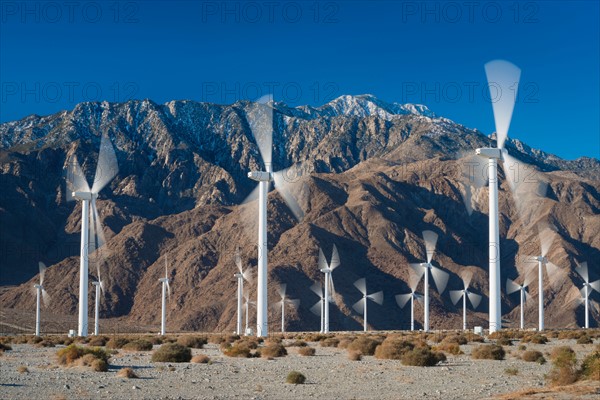 Wind turbines on desert