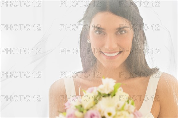 Studio portrait of bride.