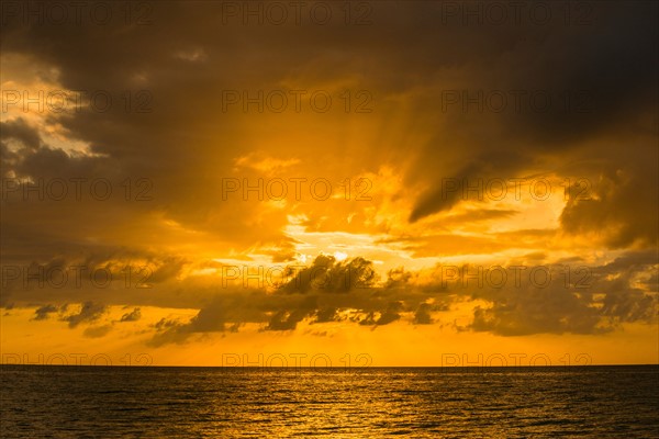 Sunset over sea. Jamaica.