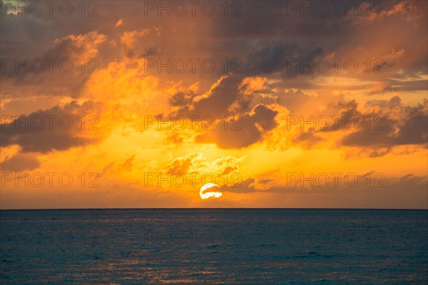 Sunset over sea. Jamaica.