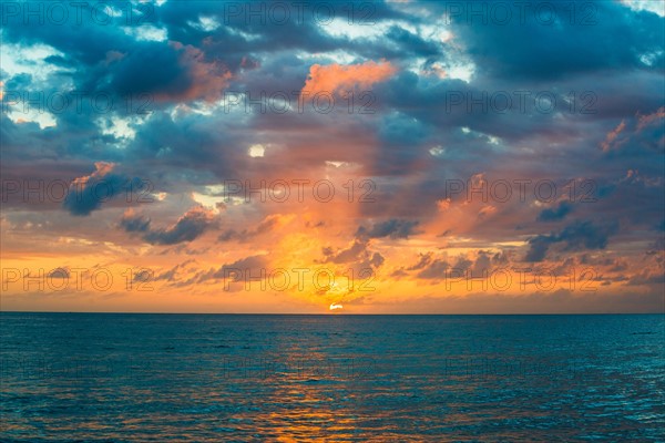 Sunset over sea. Jamaica.