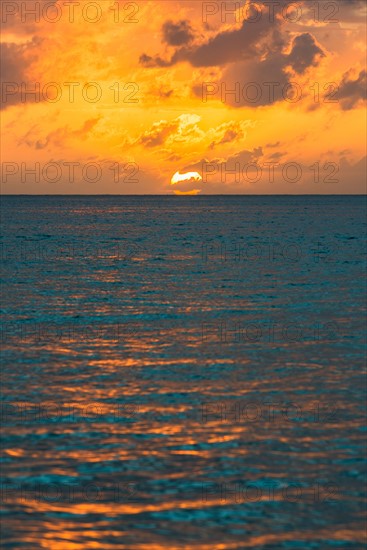 Sunset over sea. Jamaica.