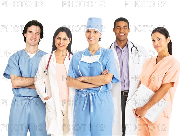 Group portrait of medical staff, studio shot.