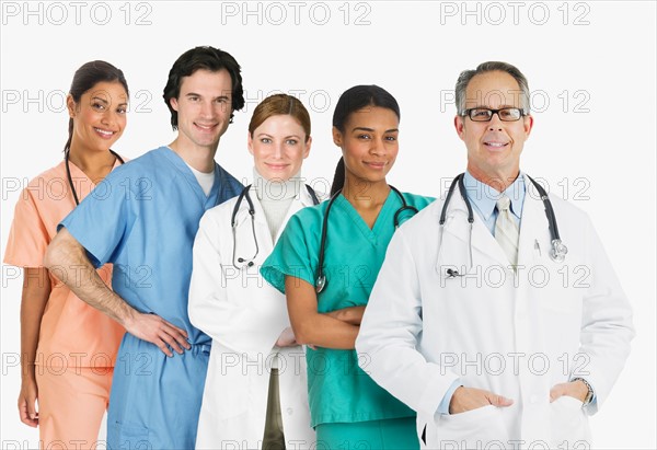 Group portrait of medical staff, studio shot.