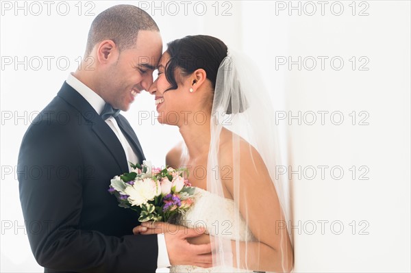 Portrait of newly wed couple.