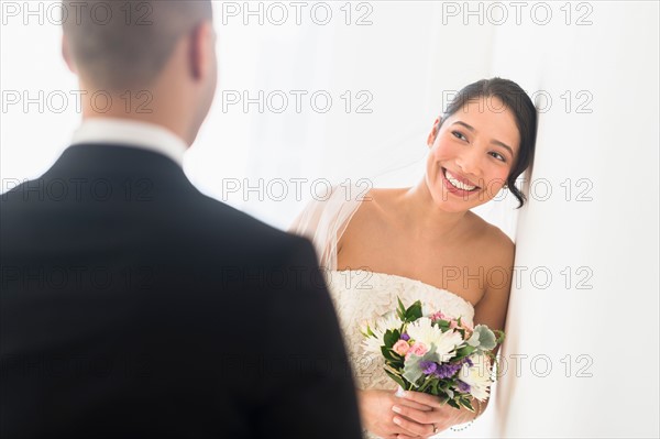 Portrait of newly wed couple.